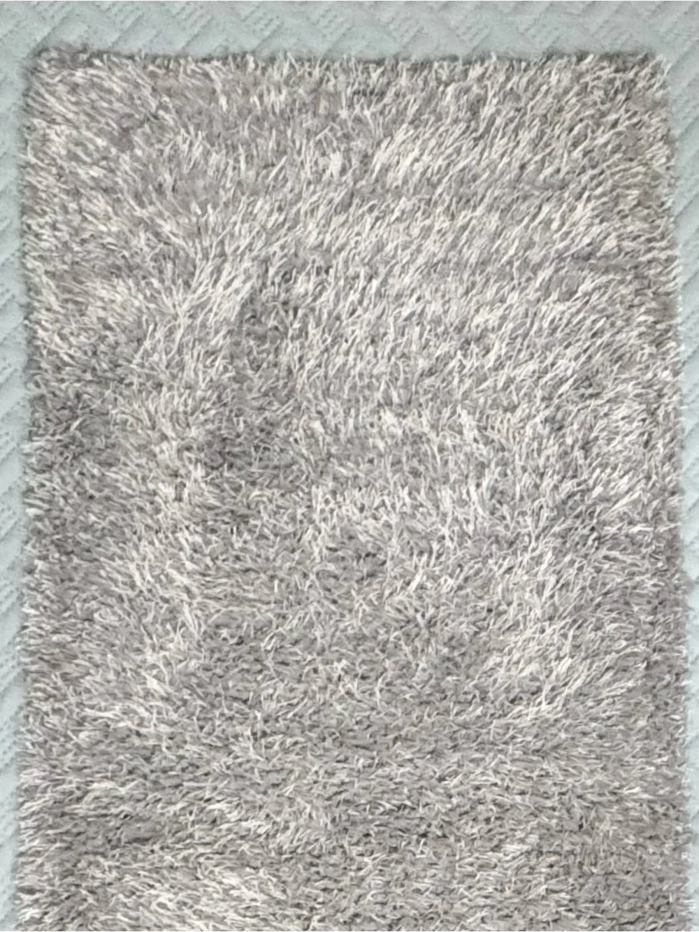 Nedia Home Shag Bath Runner Rug Non-Skid Microfiber Light Gray 19.5 x 50 NWT